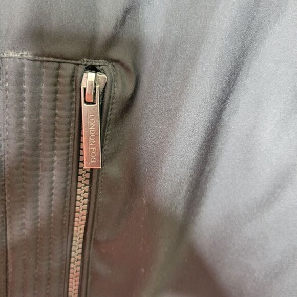 London Fog Black Water Resistant Insulated Zip Snap Closure Jacket Size Large - Picture 7 of 11